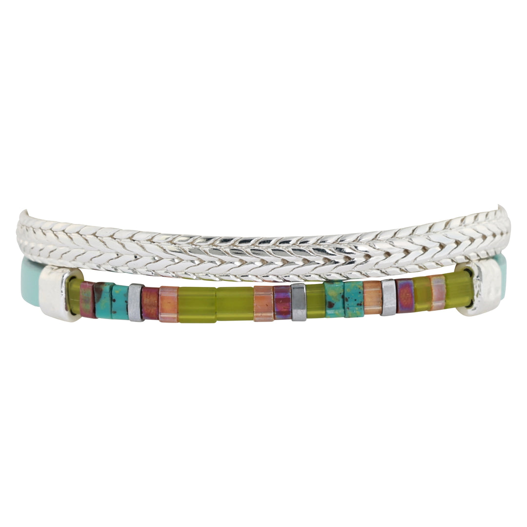 Merx Bracelet 07-6594-03 Aqua/Silver
