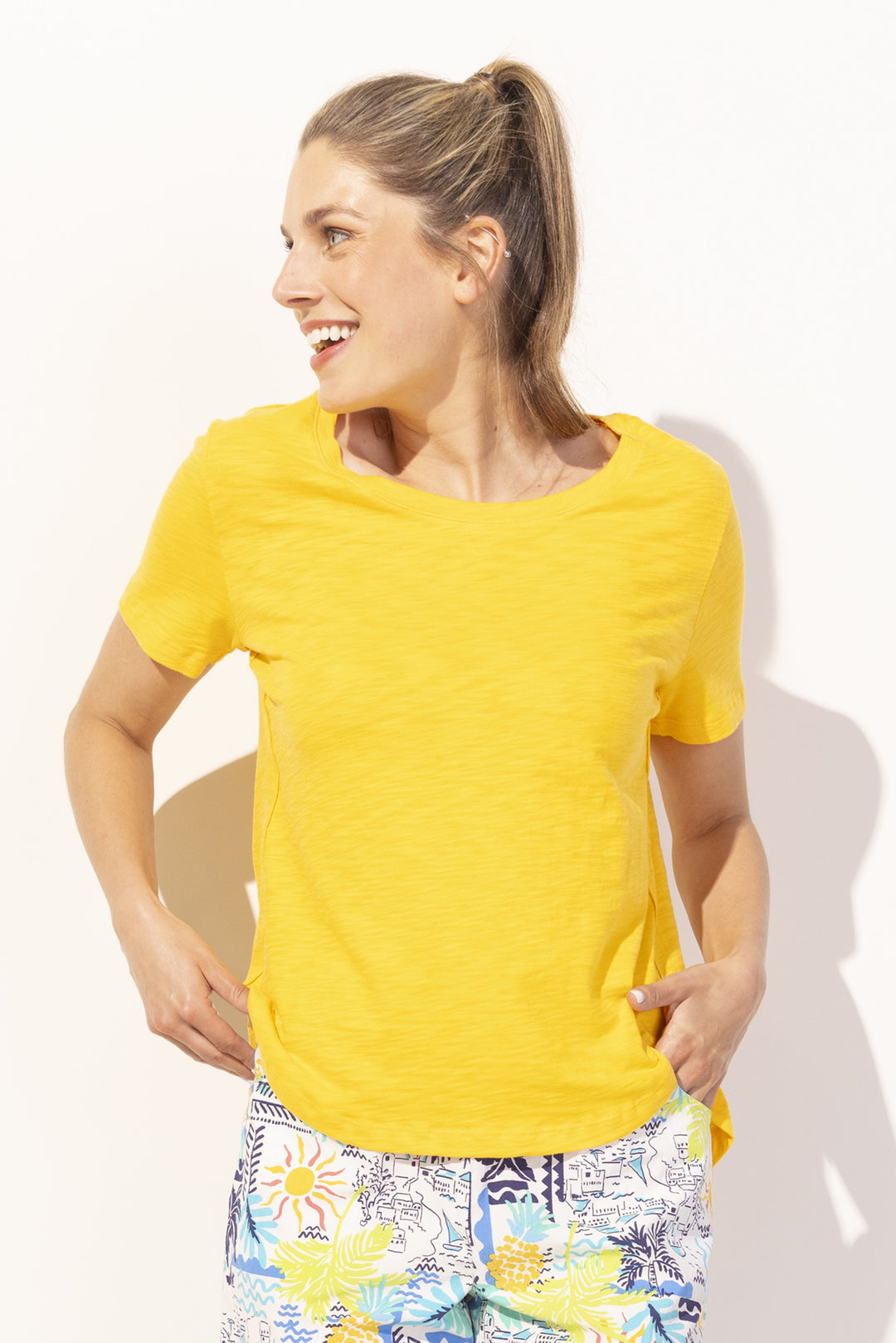 Escape by Habitat Hi-Lo Tee E10003 - Lemon