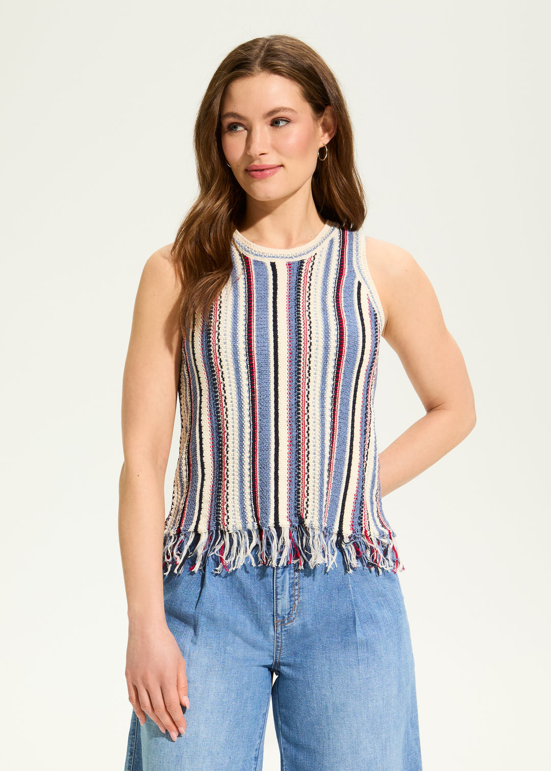 FDJ Vertical Stripe Cami Sweater 1180868-INDIPS Independent