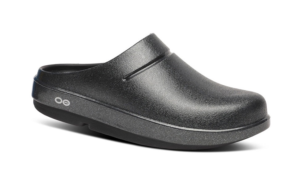 Womens Oofos OOClog Luxe Slip-On Clog 1201- BKSP Black Sparkle