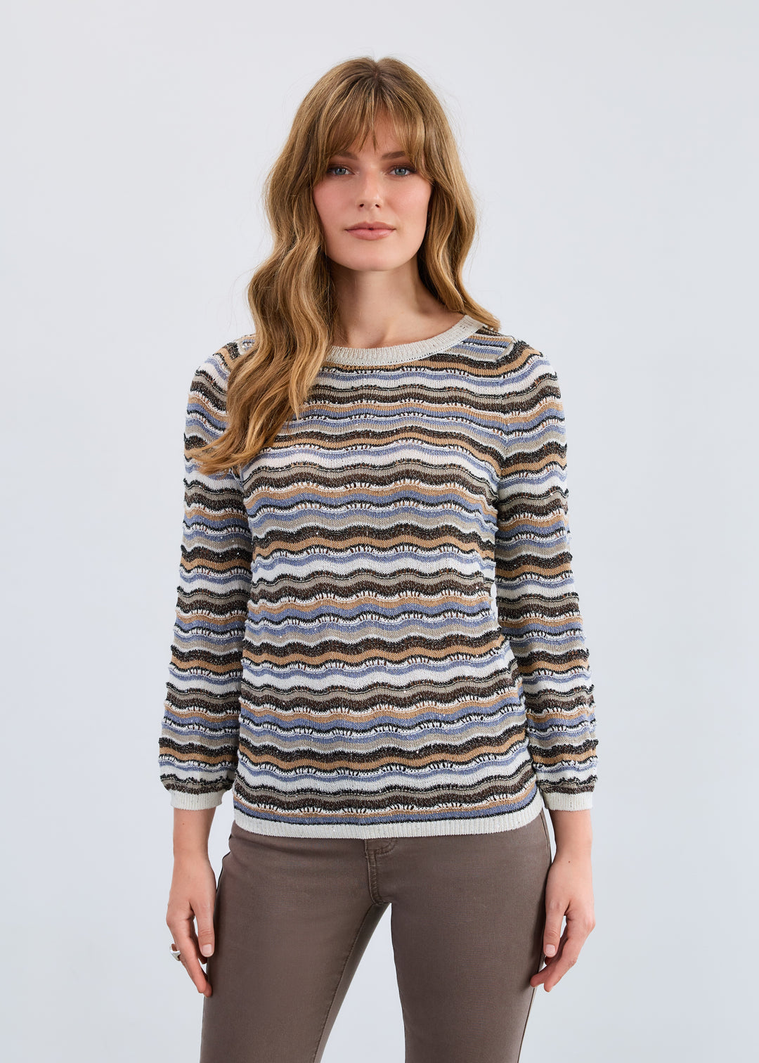 FDJ Wave Stitch Sweater 1228526-STP Soho Stripe