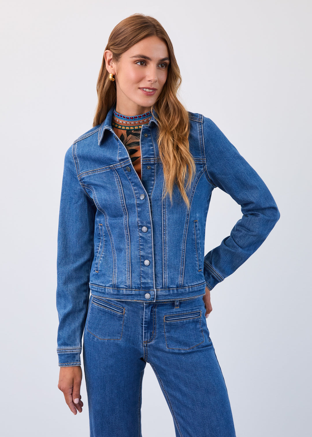FDJ Basic Denim Jacket 1312799-MEDWA Medium Wash