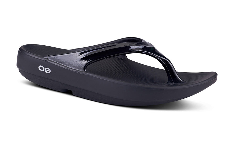 Oofos Womens Oolala Thong Sandal 1400-BLK Black