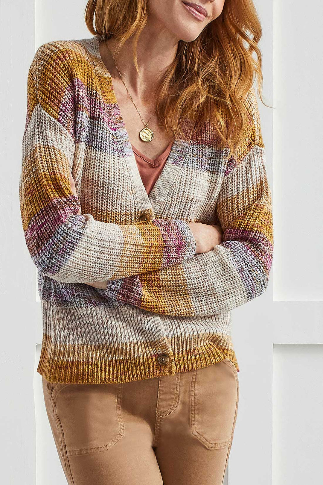 Tribal Cardigan Sweater 1507O-3817-1797 Marigold - 1 ONLY SIZE X-LARGE - 20% OFF