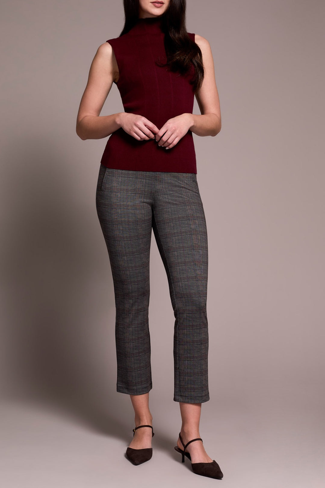 Tribal Sleeveless Mockneck Top 1561O-3833-0009 Wine