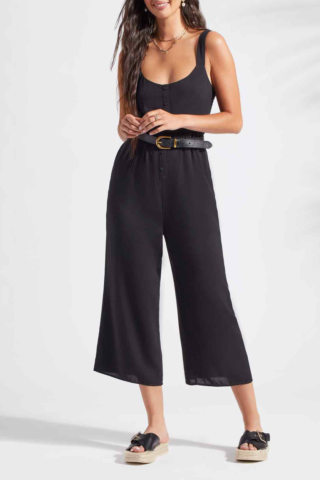 Tribal Jumpsuit w/ Adjustable Straps 1640XX-3882-0002 Black