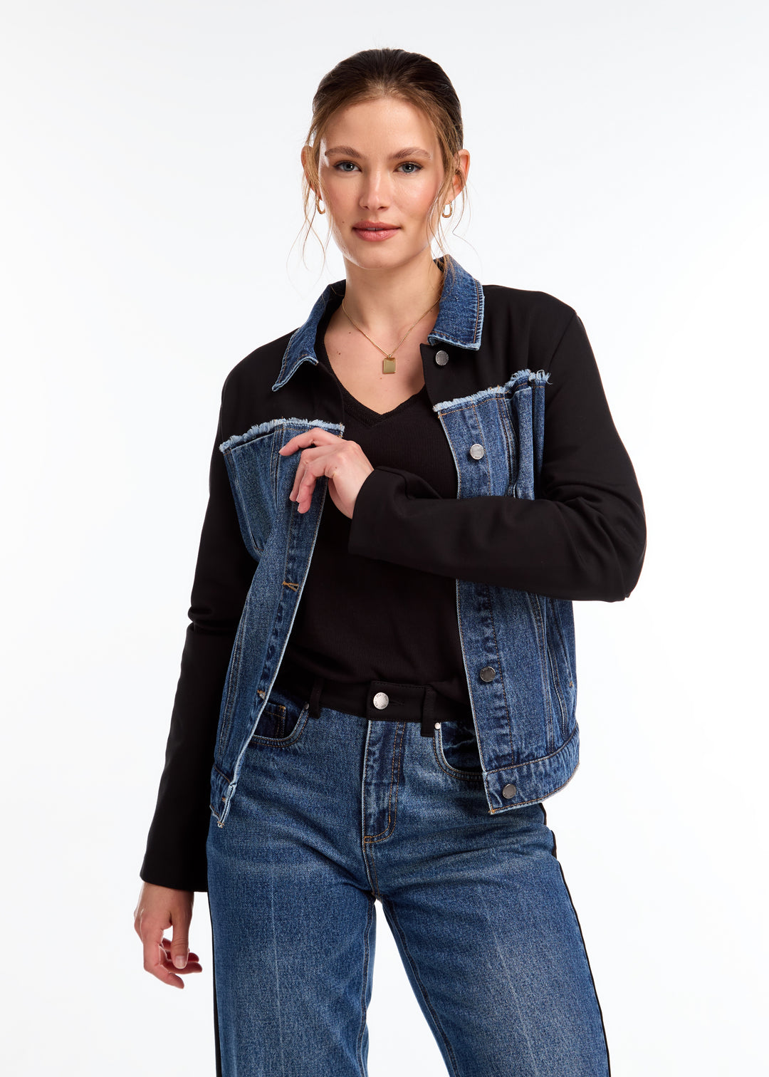 FDJ Mixed Media Jean Jacket 1789181-MEDWA Medium Wash