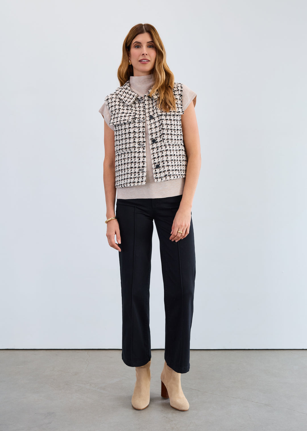 FDJ Tweed Vest 1923839-IVBLK Ivory/Black