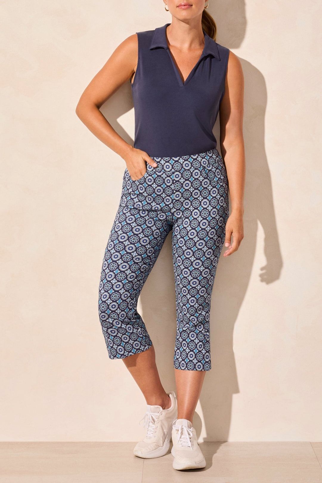 Tribal Sport Pull-On Printed Capri 2178O-7163-0977 Riviera