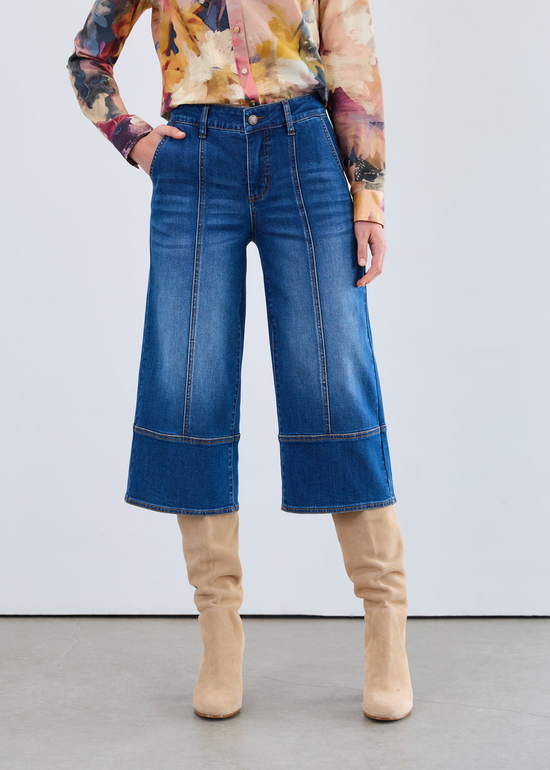 FDJ Olivia Wide Gaucho Jean 2284843-DWH Dark Wash