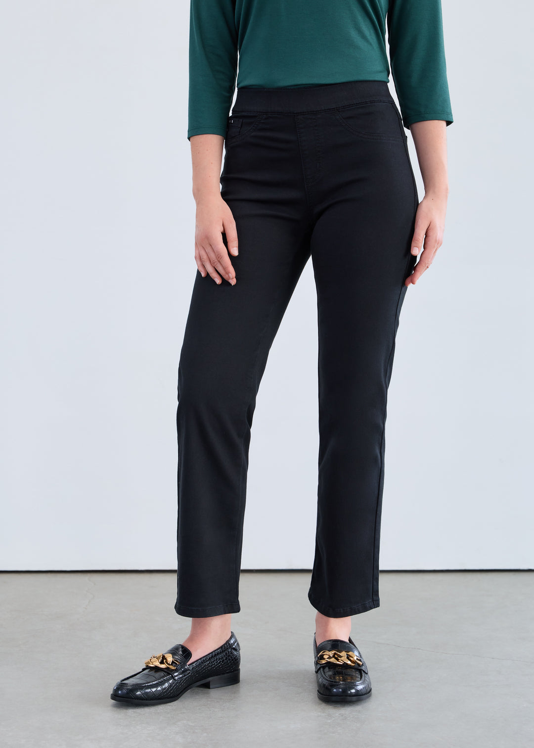 FDJ Pull-On Straight Ankle Pant 2531511-BLK Black