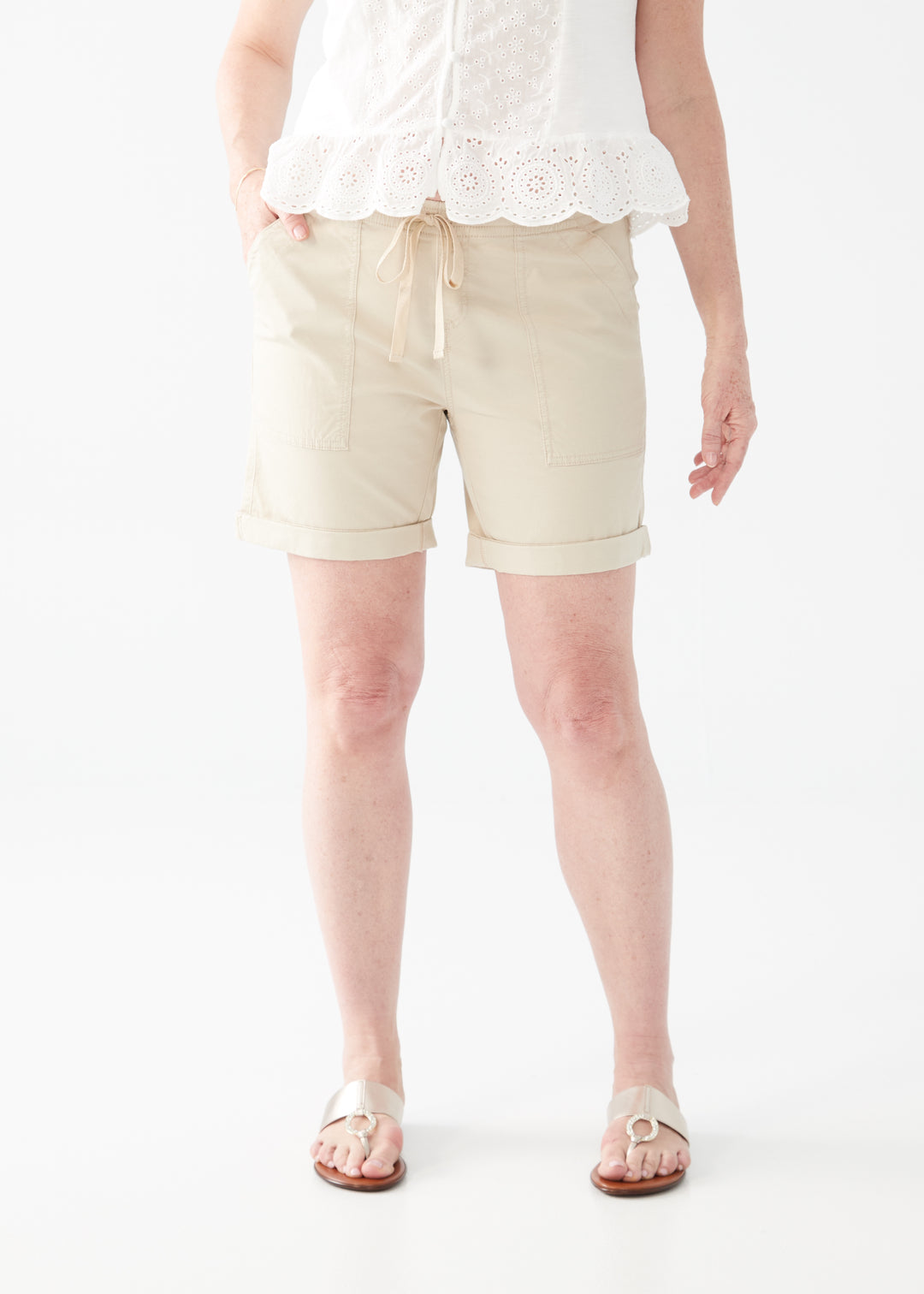 FDJ Pull-On Utility Short 2995944-OYST Oyster Shell