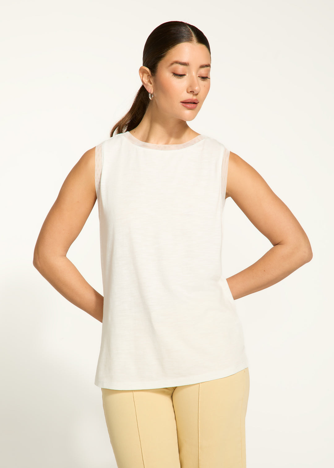 FDJ Boat Neck Cami 3013476-WHT White