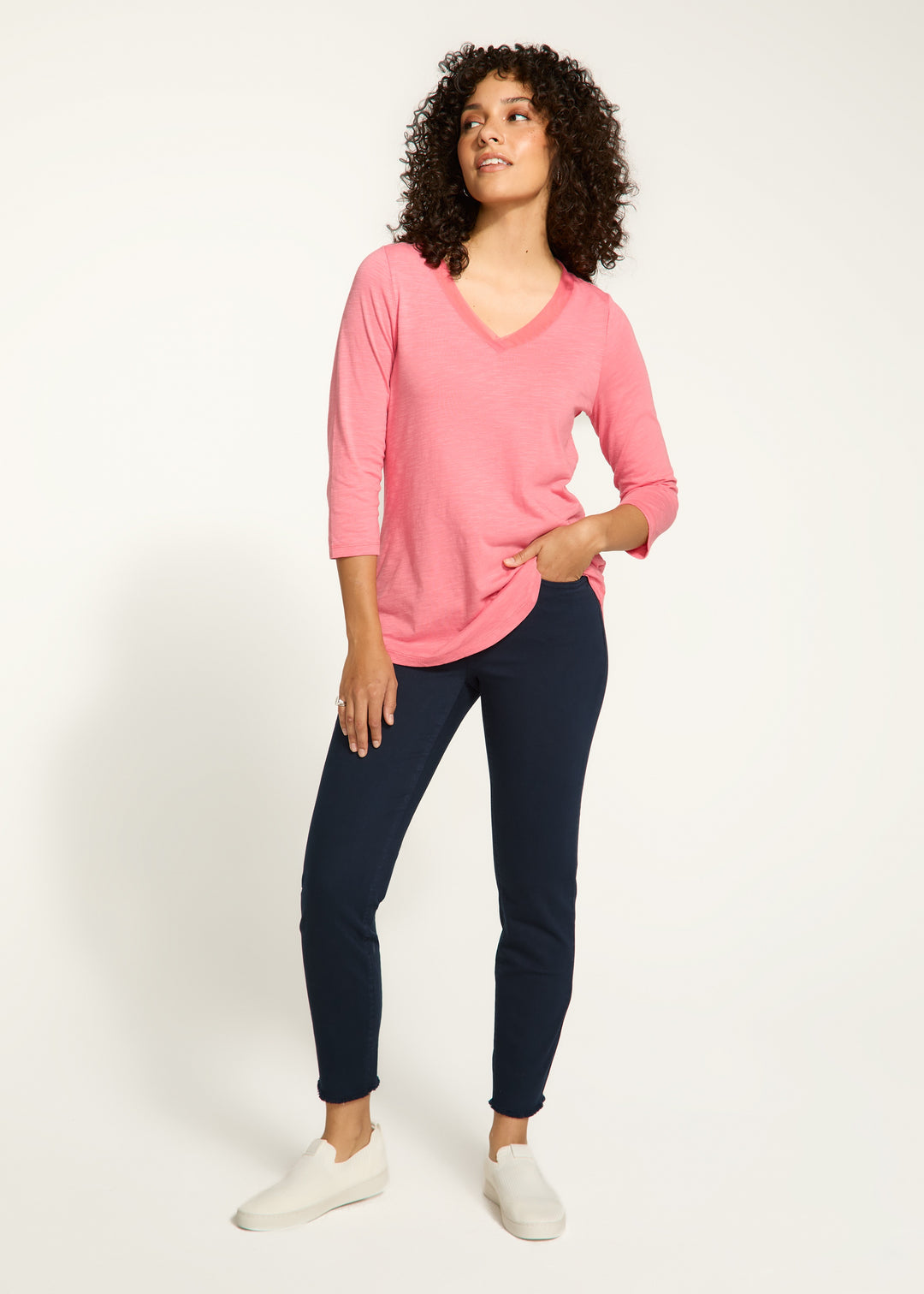 FDJ V-Neck Top 3148476-COR Coral