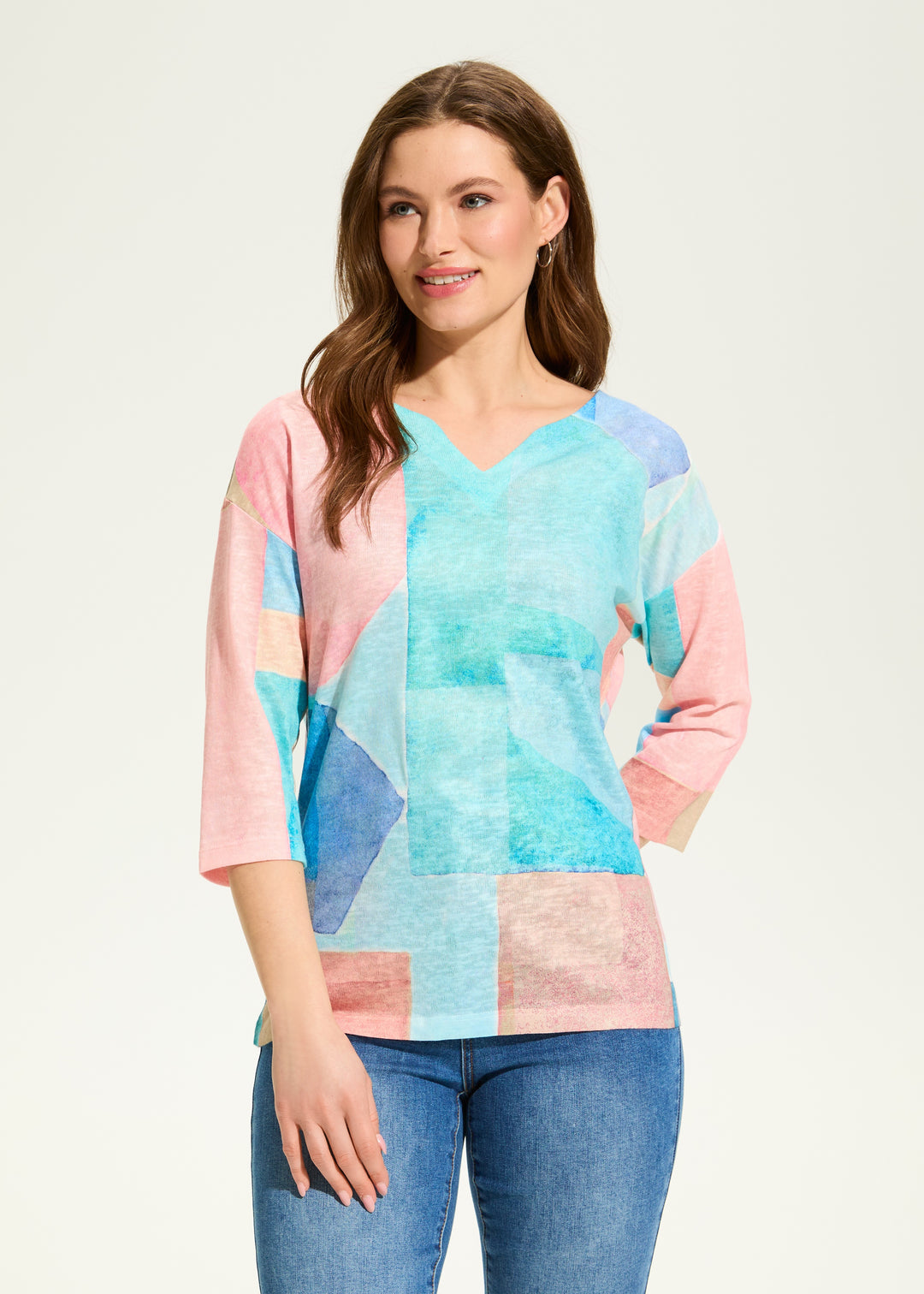 FDJ Drop Shoulder Top 3232451-CALLOP Callope Print