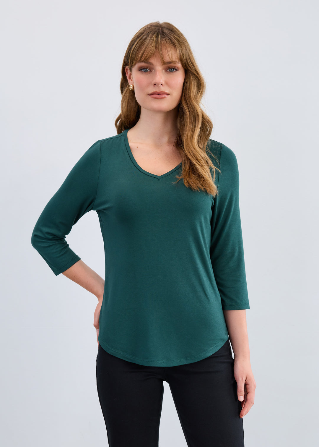 FDJ V-Neck Top 3318756-SPR Spruce