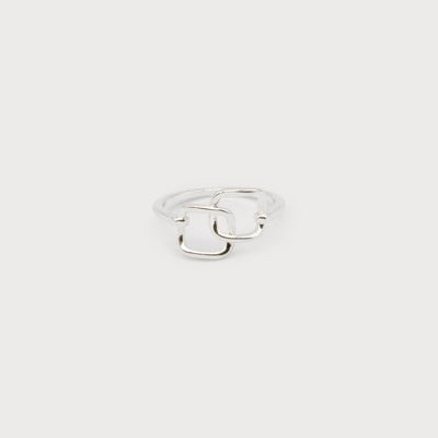 Caracol Double Squared Ring 4203-SLV Silver