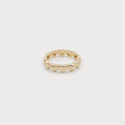 Caracol Allover Heart Ring 4204-GLD Gold
