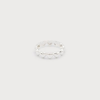 Caracol Allover Heart Ring 4204-SLV Silver