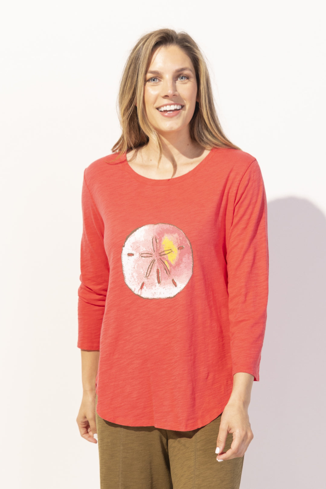 Escape by Habitat "Sand Dollar" 3/4 Sleeve Tshirt E42204-Punch