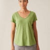 Cut Loose Raw-Edge V-Neck T-Shirt 5016849 - Verde
