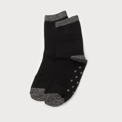 Caracol Solid Sock w/Anti-Slip Bottom 5102-BLK-B