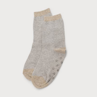Caracol Solid Sock w/Anti-Slip Bottom 5102-GRY-R