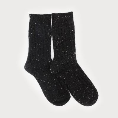 Caracol Cable Knit Sock 5103-BLK