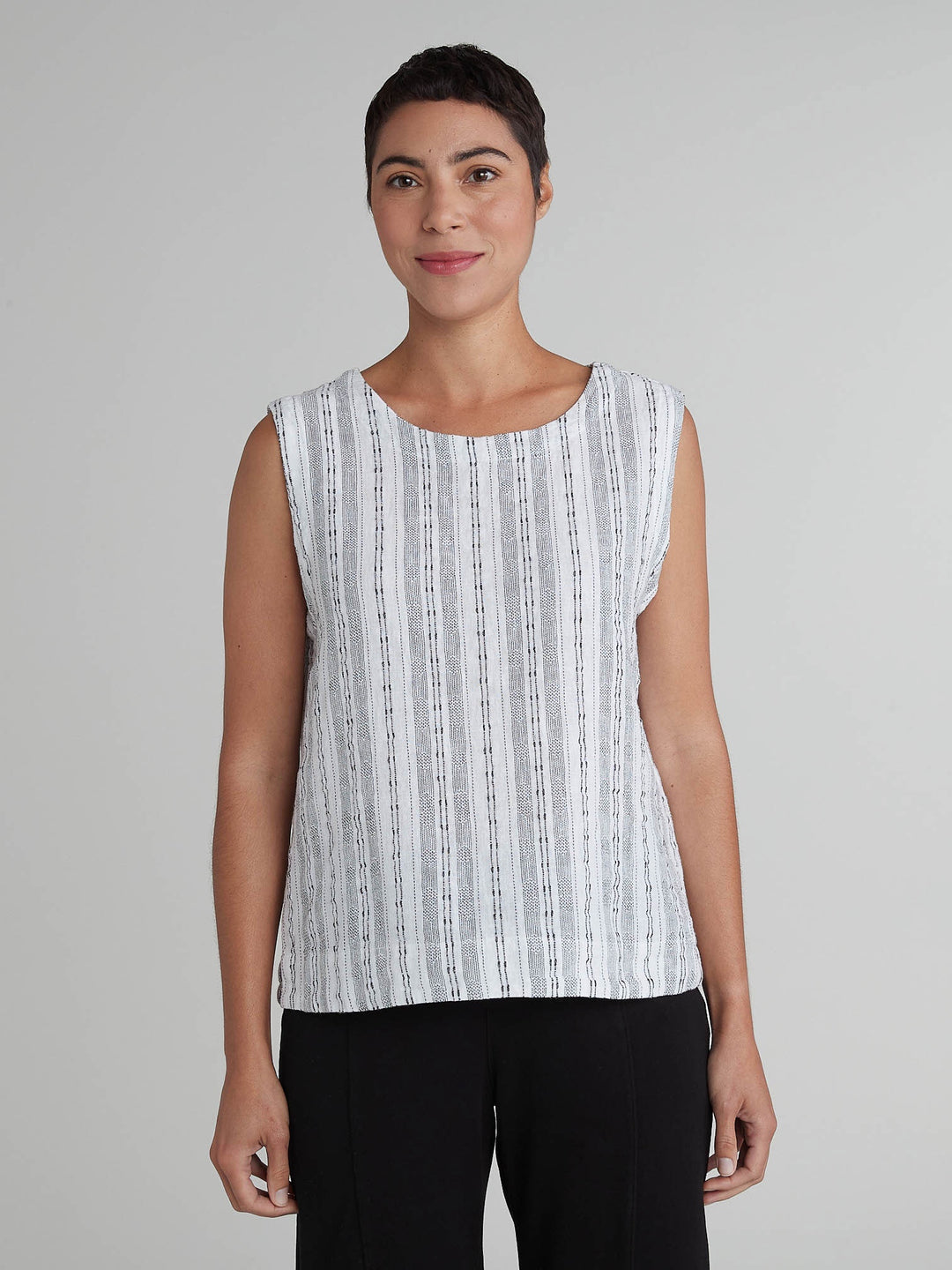 Cut Loose Woven Pinstripe Shell 5145331 - White