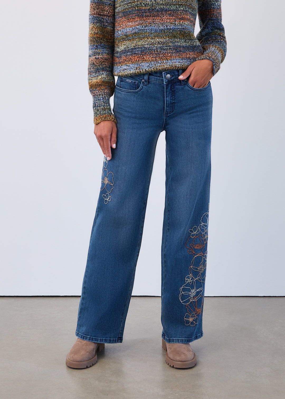 FDJ Christina Wide leg Jean 5346779-MEDK Medium Dark Wash