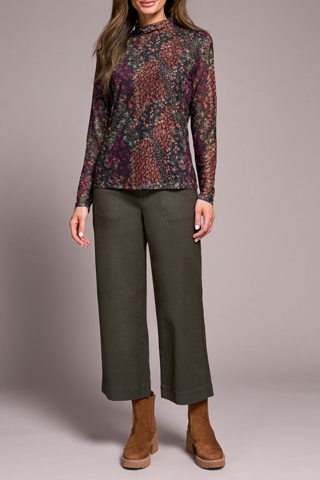 Tribal Turtleneck Lined Top 5621O-2401-1324 Plumwine