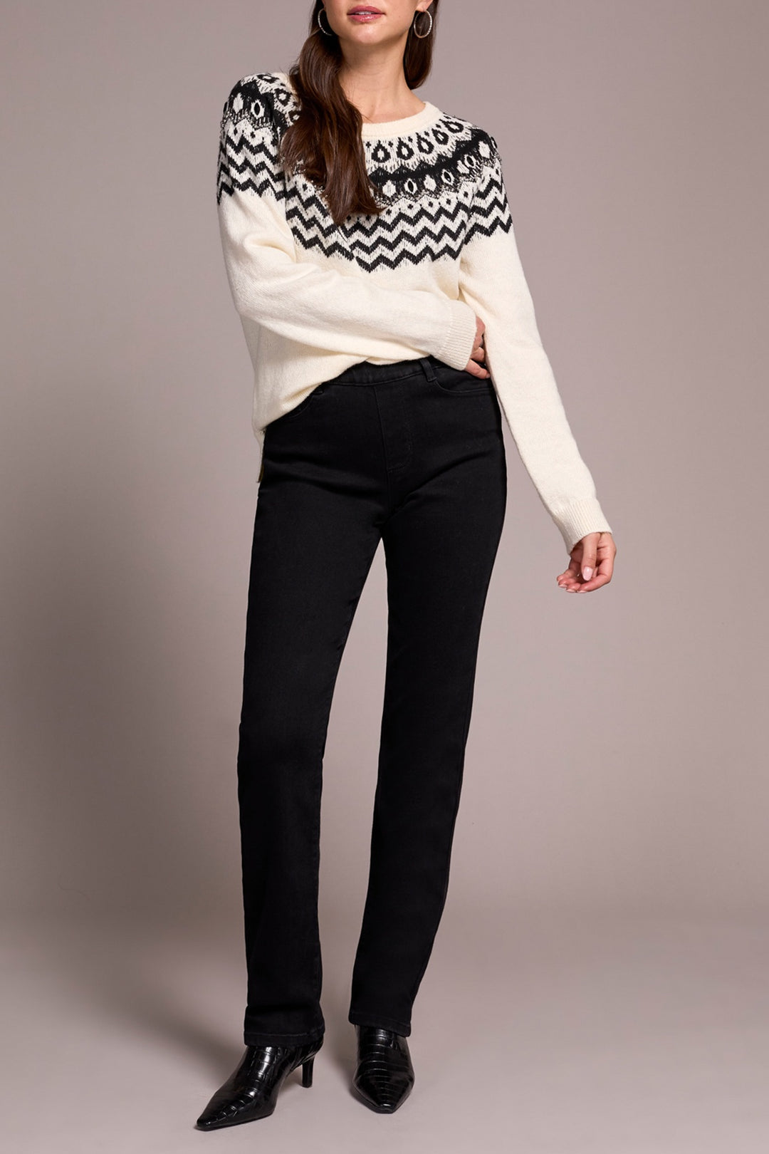 Tribal Sophia "Boundless" Pull-On Straight Jean 5859O-5100-0002 Black