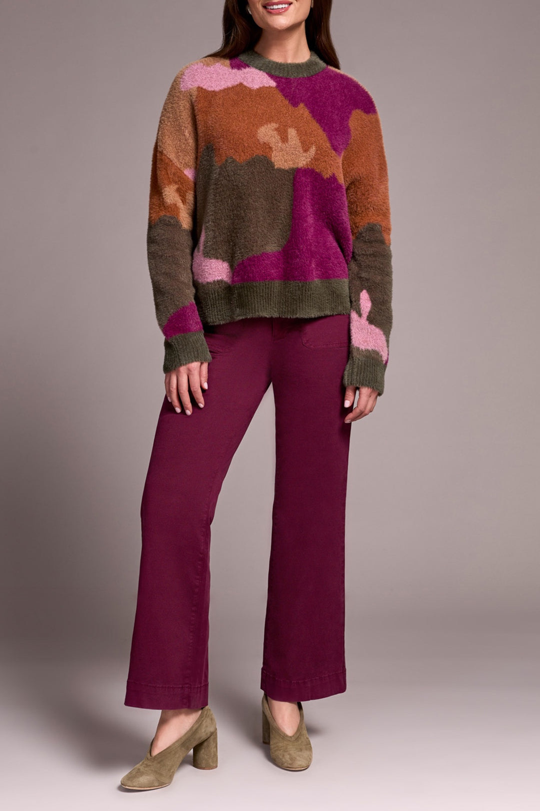 Tribal Crew Neck Intarsia Sweater 5984O-5090-3295 GingerSpice