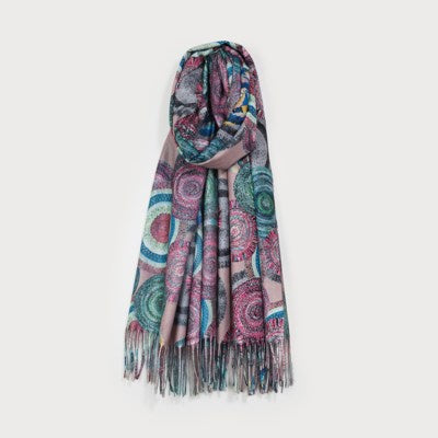 Caracol Woven Mandala Scarf 6210-PNK