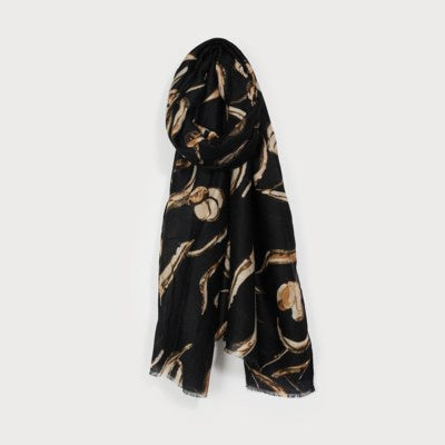Caracol Floral Print Scarf 6218-BLK