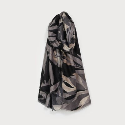 Caracol Floral Print Scarf 6219-BLK
