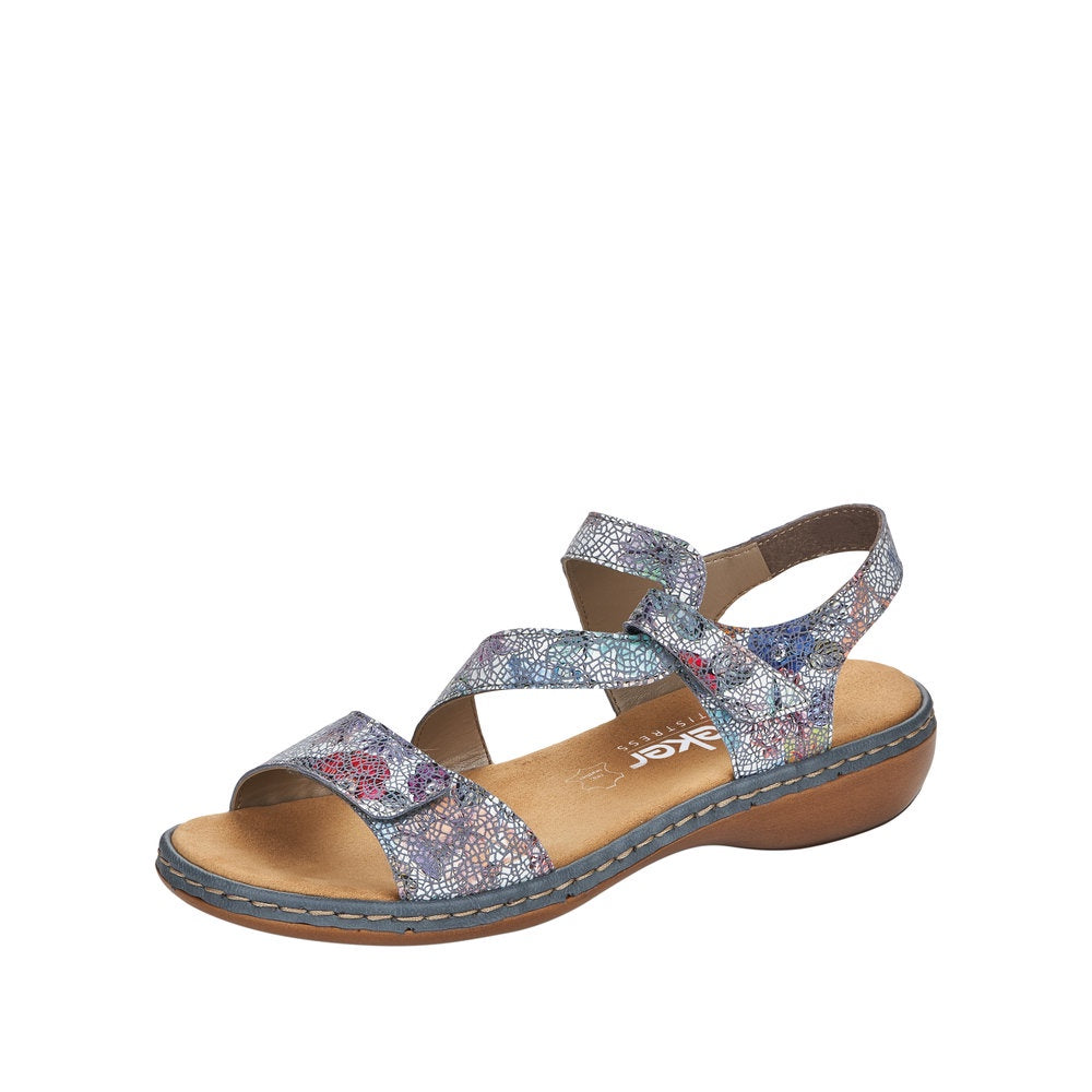 Womens Rieker Backstrap Sandal 659C7-90 Blue Multi