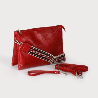 Caracol Large Crossbody Handbag 7032-E-RED