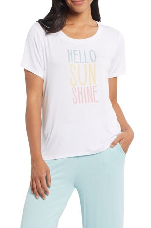 Tribal T-Shirt with "Hello Sunshine" Graphic 7438O-4581-2872 Celest