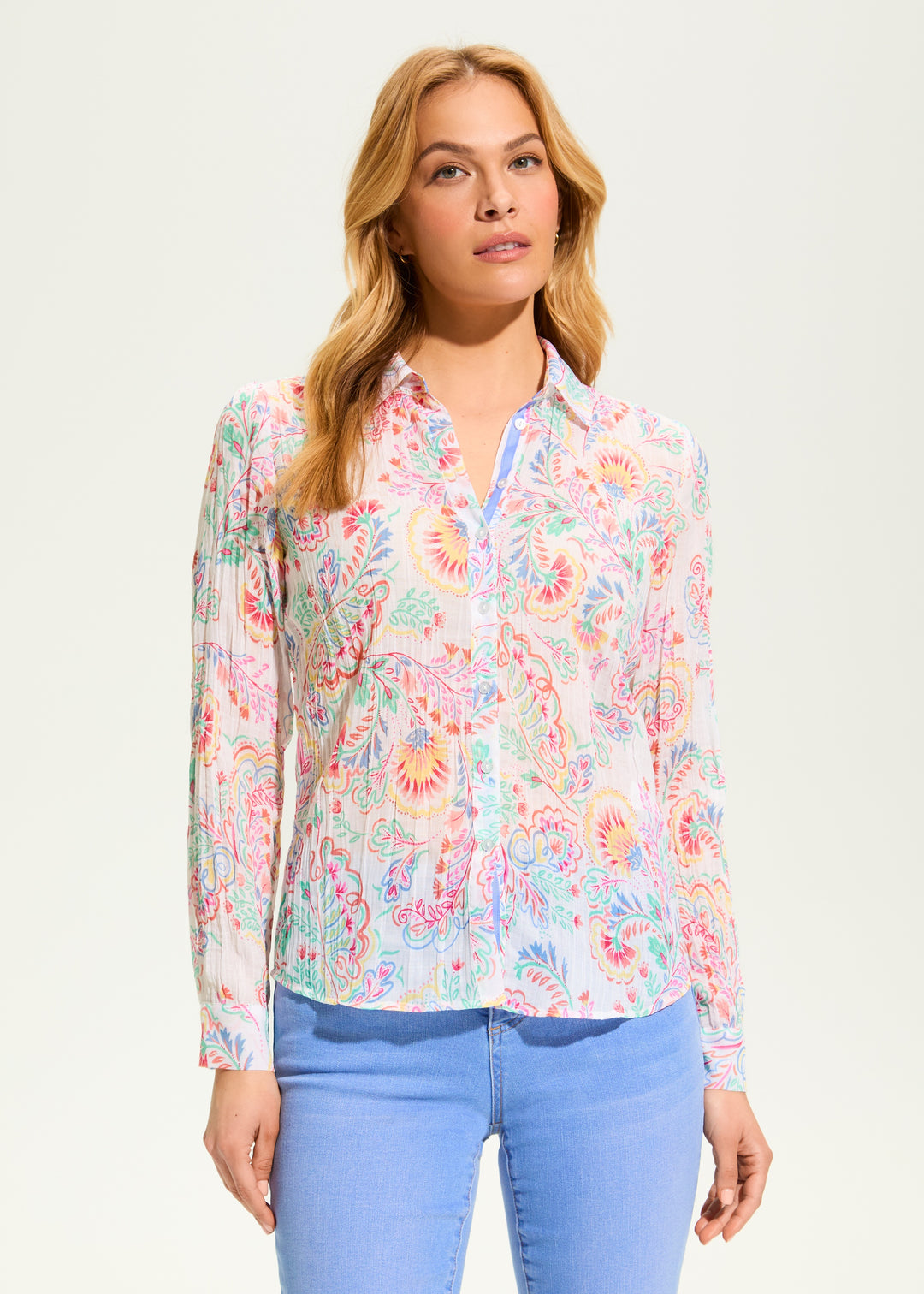 FDJ Paisley Crinkle Blouse 7627881-PAISLY Paisley Print