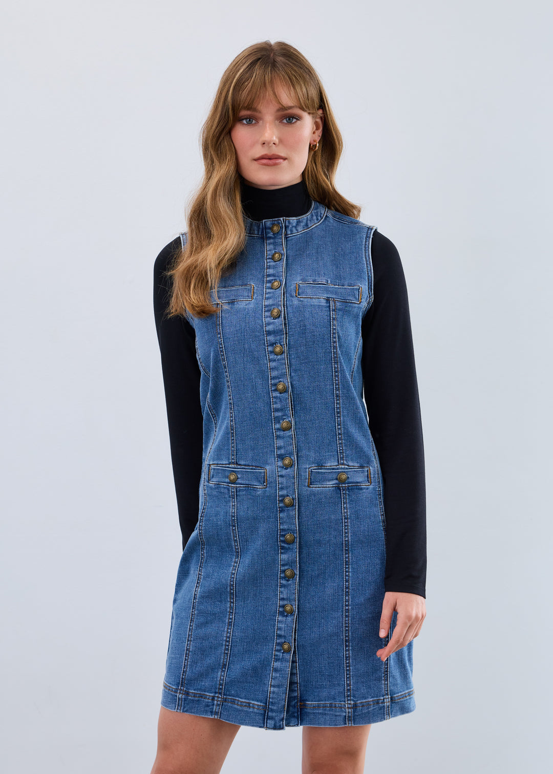 FDJ Long Denim Vest 7731809-MEDBLU Medium Blue