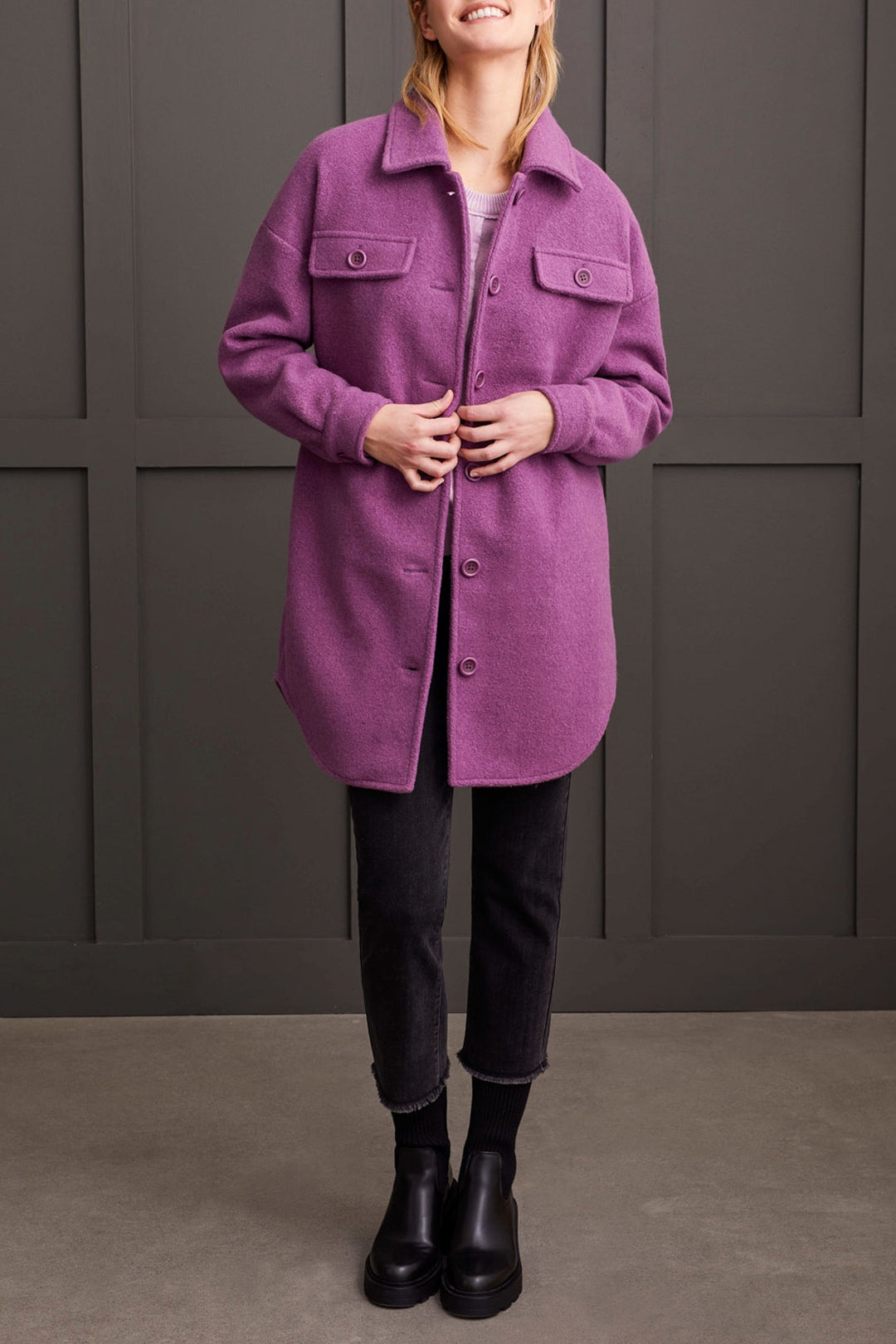 Tribal Stretch Boiled Wool Jacket 7909O-4856-0327 Grape - 1 ONLY SIZE SMALL - 20% OFF