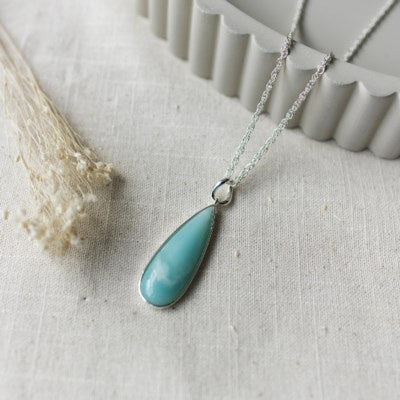Glee Jewelry Alara Necklace - Silver/Amazonite