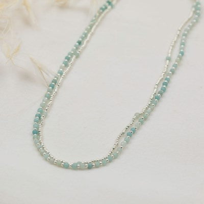 Glee Jewelry Always Necklace - Silver/Amazonite