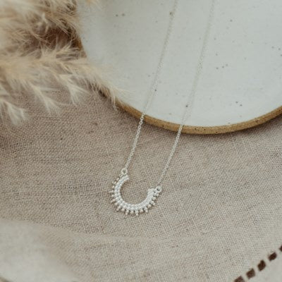 Glee Curved Luck Necklace - Silver