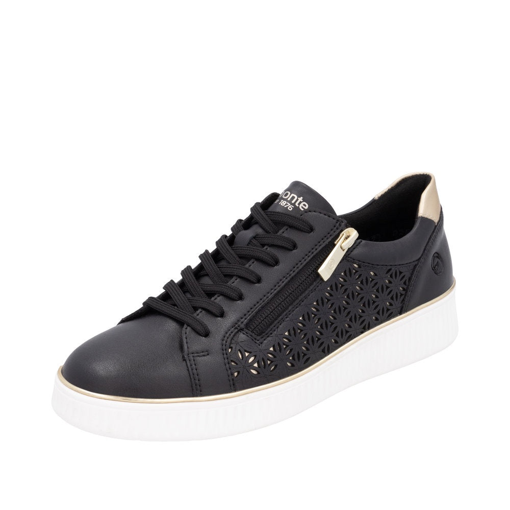 Remonte Noelani Sneaker w/ Side Zip D2E03-03 Black