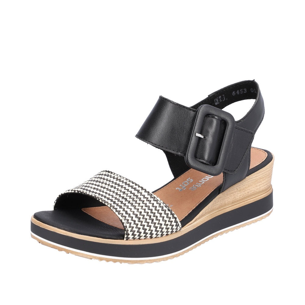 Womens Remonte Wedge Sandal D6453-01 Black