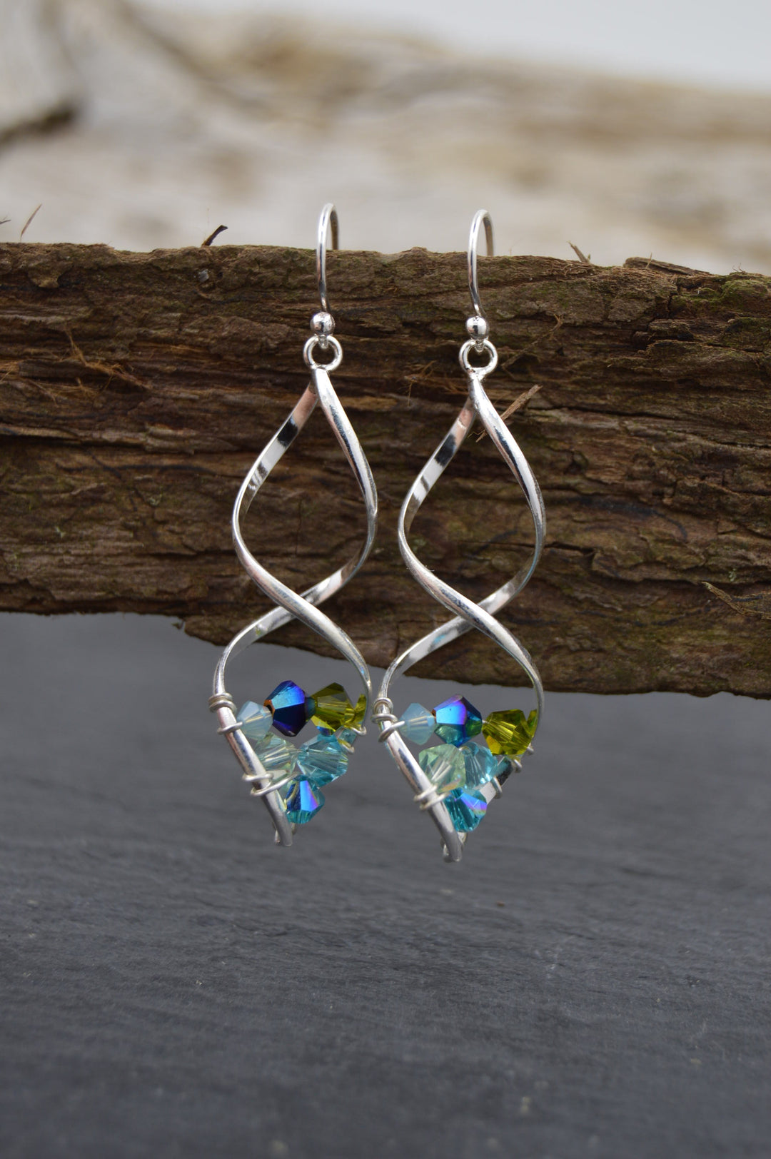 WhiteLotus Spiral Earring WL-66 Blue