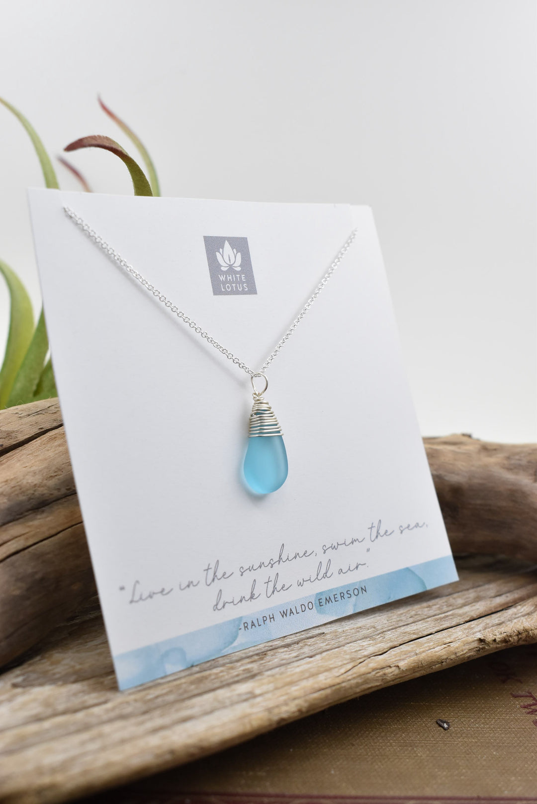 WhiteLotus Wrapped Necklace L02 - Aqua