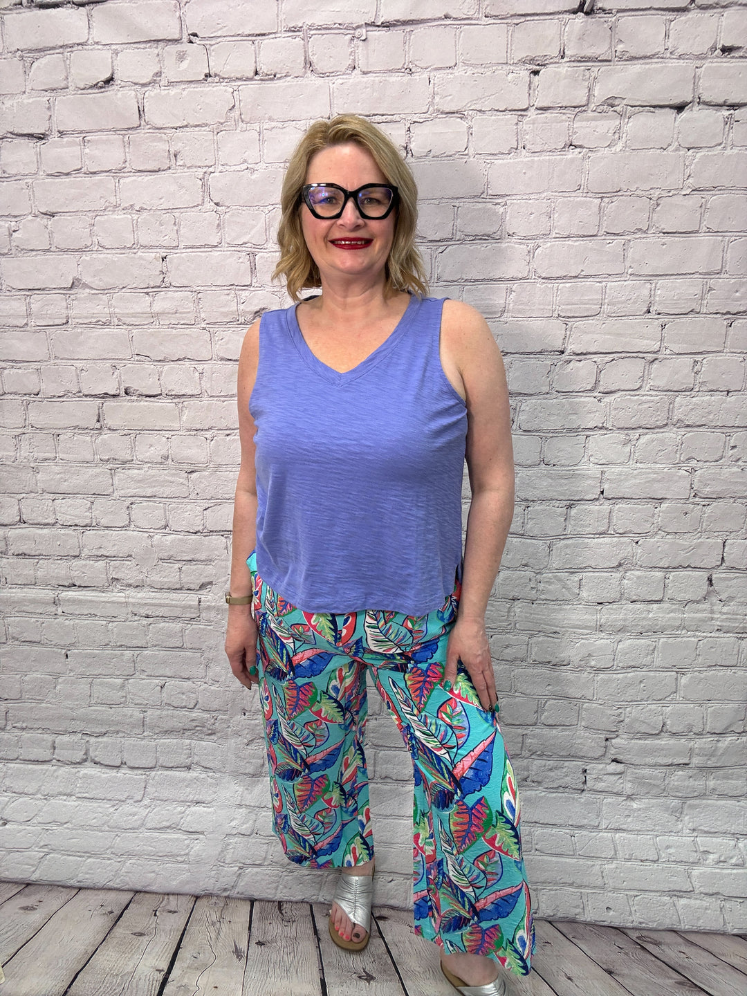 Escape by Habitat Leaves Easy Printed Pant E62635-Multi